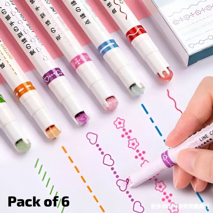 Pack of 6 Art Linear Roller Color Pen | Daraz.pk