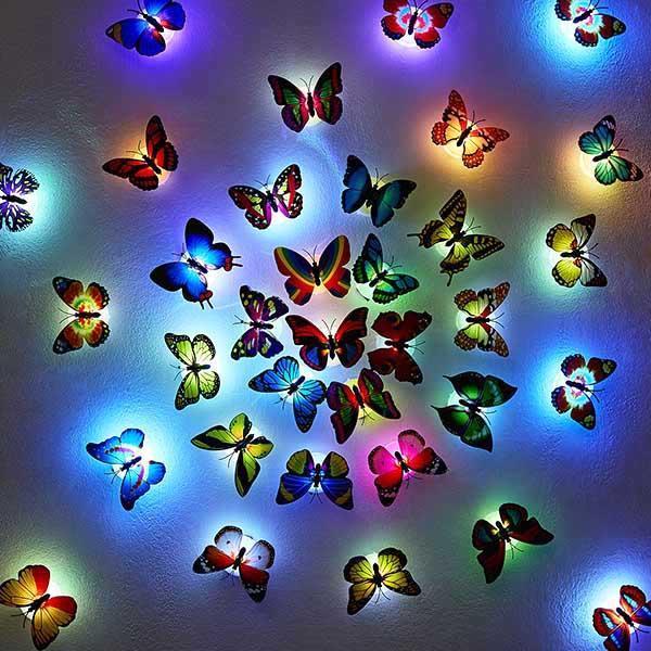 Glow In The Dark Led Butterfly Night Light Led Color Changing For Kids Room