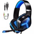 Nulliplex L1 Gaming Headset  Gaming Headphone with Stereo Surround Sound and 50mm Drivers, Gaming Headset with Noise Canceling Mic and Sound Isolating Ear Cushions, Wired 3.5mm X2 + USB for  PC, Mac, PS4, PS5, Xbox One, Switch and mobile phones with 3.5mm. 