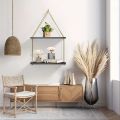Wall Hanging shelf original wood 1 2 3 & 4 Tier Rope Hanging Shelf Wall Hanging Shelf, , Decorative piece By Padini Collection. 