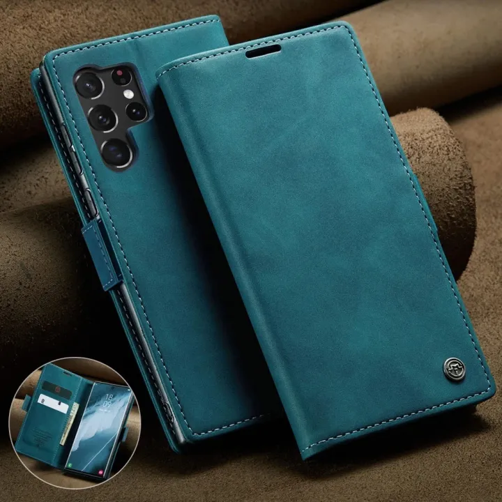CaseMe%20Retro%20Leather%20Wallet%20Case%20for%20Samsung%20S24%20Ultra%20-%20Flip%20Cover%20with%20Card%20Slots,%20Magnetic%20Closure%20-%20Image%203