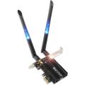 Ubit WiFi 6 AX3000E Wireless Card, Max 2974Mbit/s, Tri-Bands (6G/5G/2.4G), BT 5.2, OFDMA, MU-MIMO, Ultra-Low Latency, WIN10/11. 