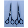 Barber Scissors Flat Black jaguar pattern Razor Edge 6 & 6.5 ". 