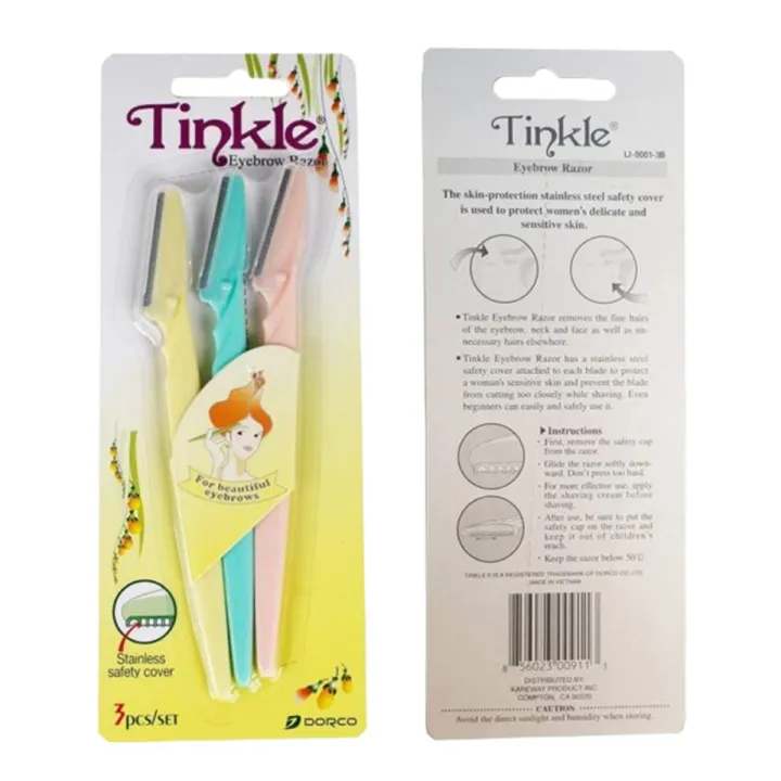 Pack Of 3 - Tinkle Eyebrow Razor Easily Remove Hair For Women