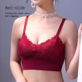 Red underwear Seamless bra lace bra women underwear plus size bra fixed cup No Steel Ring anti-sagging thin bra push up bra gathered bra soft bra. 