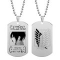 Anime Attack on Titan Necklace Eren Mikasa Levi Shingeki no Kyojin Stainless Steel Pendant Halloween Cosplay Accessory Couple Gifts. 