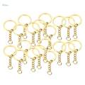 2X 20x Split Key Chain Rings with Chain and Jump Rings Bulk for Crafts Golden. 