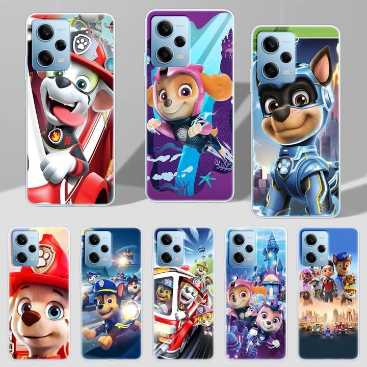 Paw Cartoon Dog Animal P-Patrol Clear Phone Case for Xiaomi Redmi 9C 10C 10A 10 9 6 9T 6A 8 9A 9i 12 12C K60 Pro Silicone Cover