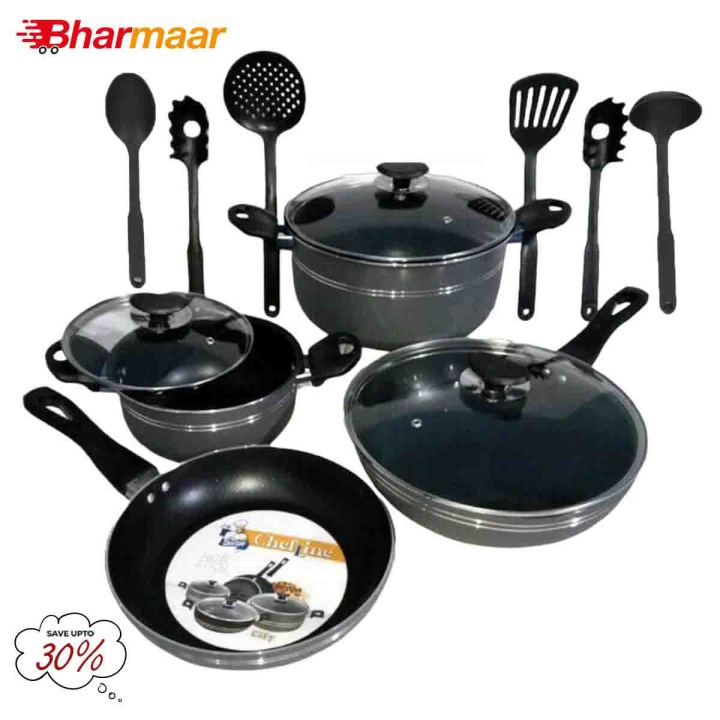 Non Stick  set Kitchen Accessories Cookware Set - 13 Pcs CF (Gift Set)