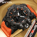 Sanda Military Industry Quality Trend Waterproof and Anti drop Multifunctional Outdoor Sports Watch SD6126-11. 