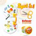 Spot It Card Game in Plastic Case Family Fun Game 46 cards Object learning and recognize game. 