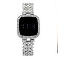 Full Diamond Touch Screen LED Watch Steel Chain with Diamonds Ladies Watches For Female Women Girl. 