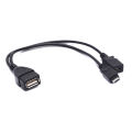 OTG Power Splitter Y Cable Micro USB Male to USB A Male Female Adapter Cord. 