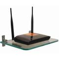 Wall Mount Storage TV Box Router Shelf Glass Finish Shelf Stand for Set top Box with Heavy Bracket (Clear, Transparent, 8 x 12 Inches) WiFi Stand / Cordless Phone Stand / Wall Mount / Glass Wall Shelf  Floating Media Glass Shelf Wall Mount TV DVD. 