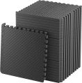 4 Pcs 12mm, 20mm or 25mm Gym Floor mat Rubber for Heavy Workout Puzzle Floor mats for Home Exercise, Gym Equipment mat Interlocking Eva Foam Flooring Rubber Tiles Yoga, Kid Gym Mats for Floor(Black). 
