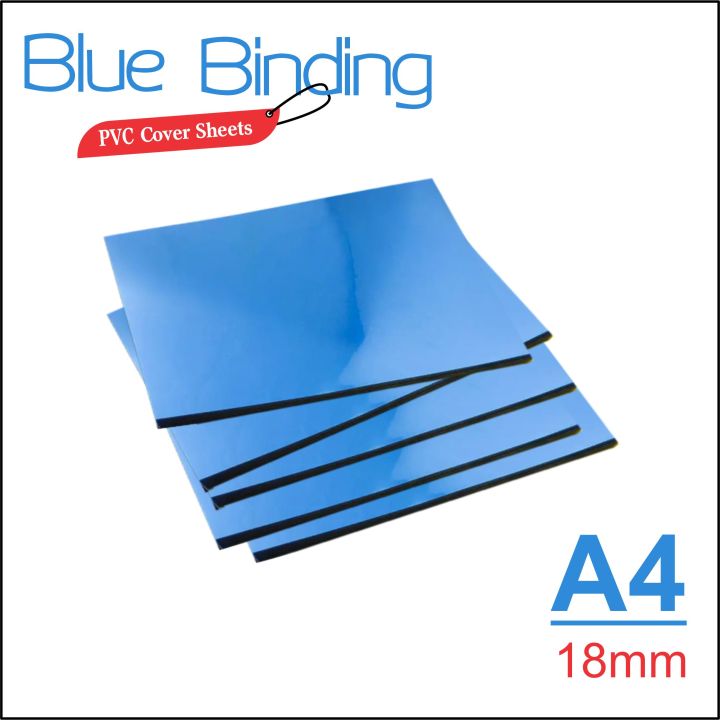 Binding Sheets, Binding Sheets for Books, 100 Pcs Binding Sheet, A4 Clear & Blue Binding Cover Sheets, Xray Sheet, 18mm PVC Cover Sheets, Transparent Binding Sheets