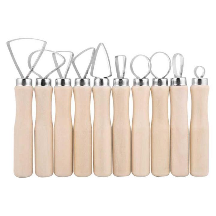 Sculpture Tools Set 10pcs Durable Wood And Metal Material With Fine Workmanship