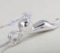 S925 Sterling Silver Cat Necklaces Cat Jewelry for Women Cat Gifts for Cat Lovers Cat Lover Gifts for Women Cat Lady Gifts Silver Cat Pendant Collarbone Necklace. 