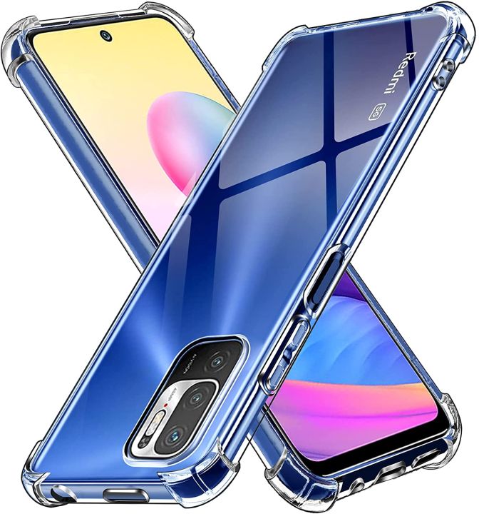 AICEK Cover Sottile Per Xiaomi Redmi Note 10 5G / Poco M3 Pro - Custodia Trasparente TPU Antigiallo - 4