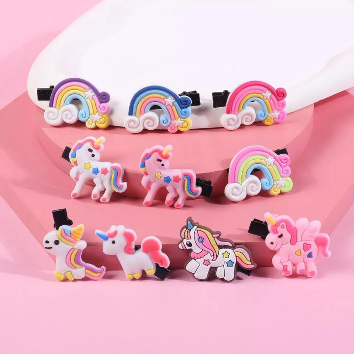 10 PCS/Set New Korean Cute Rainbow Unicorn Hair Clips for Kids,  Hairpins , Unicorn hairpins, Hair Accessories for girls