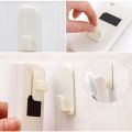 2 Pair (4Pcs) Self Adhesive Plastic Hooks Holder Remote Control Sticky Hook Hanger TV Air Conditioner Key Wall Storage. 