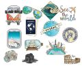 Travel Stickers  Explore More Decals Wanderlust Pack Of 13  See The World Stickers Adventure Themed Passport, Camper Van, Landmarks | Journal, Laptop, Luggage Decor Stickers. 