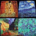 Van gogh Oil Painting Silk Scarf Bandanna Women Scarf Fashion Square Scarves Head Scarf Neck Tie Band Professional Neckerchief. 
