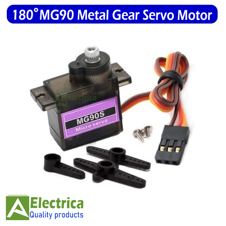 Tower Pro MG90 MG90S Metal Gear Micro Servo Motor 9G Servo for Arduino (180 Degree) by Electrica