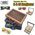 Smart Accessories 8 Slots and 16 Slots Grid Leather Eyeglass Sunglass Storage Box Fashion Frame Glass Storage Organizer Box. 