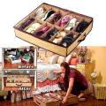 Under the Bed Shoes Organizer Under bed Shoe Storage Containers Box Bags with Clear Cover 12 PAIR UNDER BED SHOES ROUND STORAGE SPACE SAVING SHOE ORGANIZER BAG BOX NOTE random color will be delivered. 
