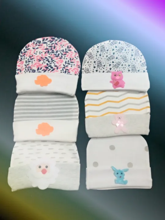 Pack%20of%206%20Newborn%20Baby%20Caps%20For%20Kids%20(0-3%20Months)%20-%20Image%202
