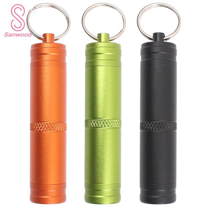 Pill Container Easy to Carry Metal Keychain Pill Box Tablet Bottle Container