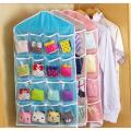 16 Pockets Multi function Sorting Storage Bag Door Wall Hanging Closet Organizer Hanging Bag Durable Door Hanging Bag Clear Pack of 2 Bags. 
