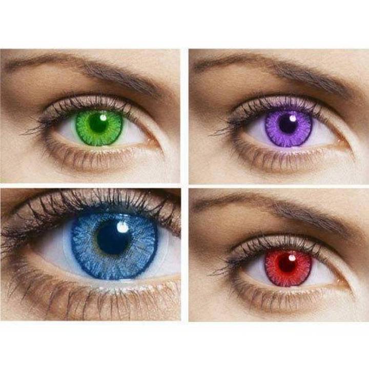 Contact Lense Complete Set Hazel Aqua Blue Green Grey Colors