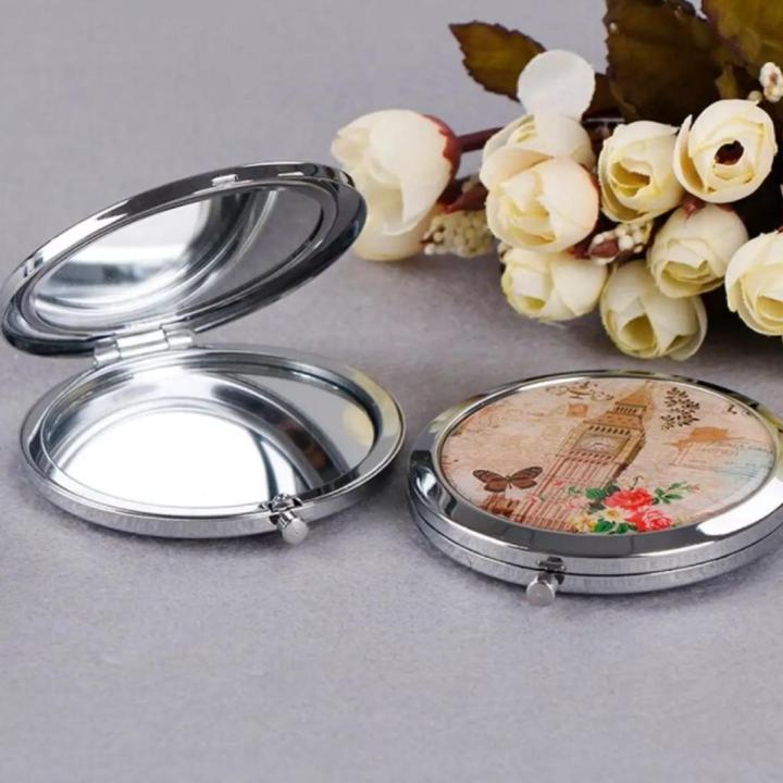 Pocket Mirror Fashion Women Ladies Cosmetic Folding Portable Double Sided Compact Pocket Makeup Mini Mirrors