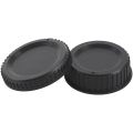 FLYEER Black Plastic Camera Body Cover + Rear Lens Cap for Nikon Digital SLR. 