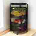 3 Tier Round Basket 360-Degree Rotating Moveable Vegetable & Fruit Organizer Rack for Kitchen Storage Baskets. 