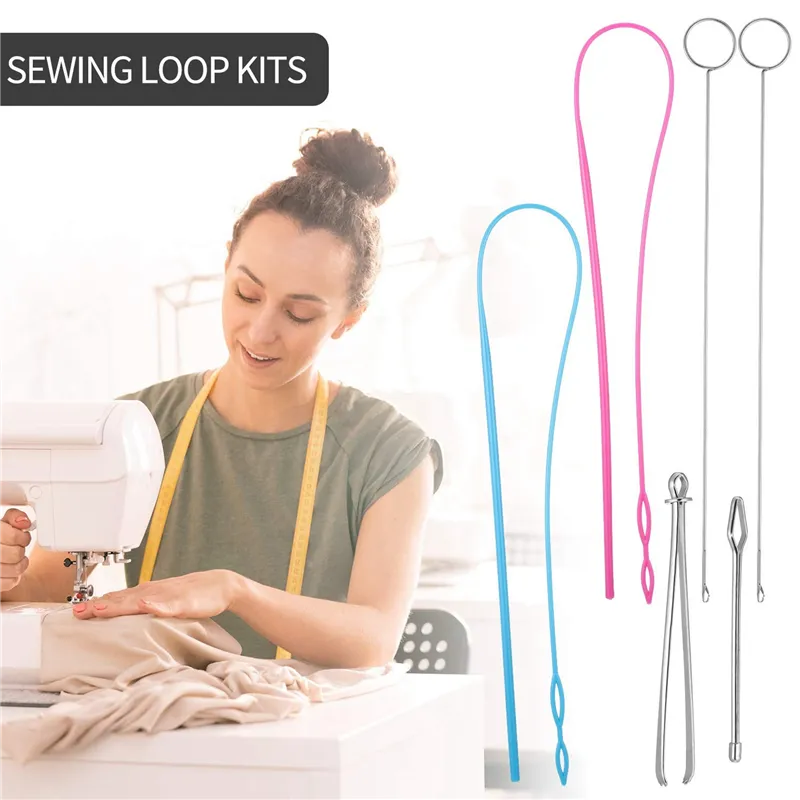 4-Piece Drawstring Threader Tool Set – Easy DIY Rope Threader For Hoodies, Shorts, Pants | Metal Loop Turner & Tweezer Included