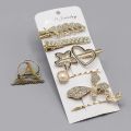 golden Rhinestone Hair Clips 6/pcs set  Hair Accessories. 