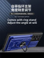 Samsung Galaxy S22 Ultra Phone Case, Hard Armor Camera Protection Cover Ring Stand Card Multifunctional Casing. 