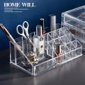 Transparent Acrylic Makeup Organizer Stand and Brush Holder Lipstick Organizer Tray Cosmetic Box Makeup Holder Organizer Stand Box With mirror, Cosmetic Storage Box Drawer. 