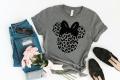 Minnie Mouse cheetah print Disney Girls top T shirt. 