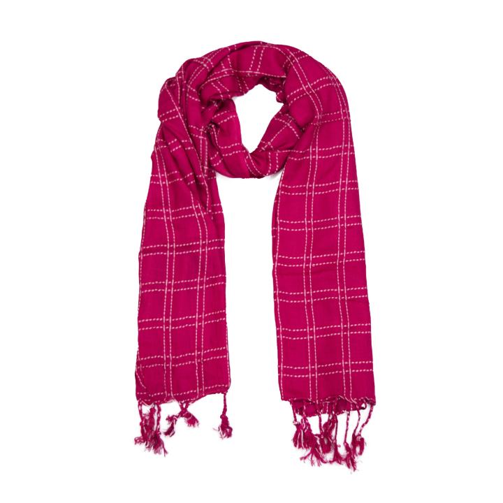 Ladies Stoles Trendy staller for women, Khaddi check Hijab Scarf fashion dupattas for girls, versatile ladies stole in Lawn stuff – pink