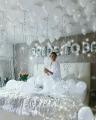 Bride to be package theme white. Bride to be 9 letters foil balloons (silver).Pack of 100 white latex balloons.. 