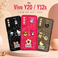 Vivo Y20 / Y12s – Cute 3D Cartoon Silicone Phone Case with Mini Characters | Fancy Back Cover for Ladies, Girls & Kids. 