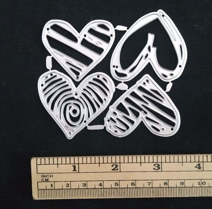 4 pcs Heart Set Metal Cutting Dies Scrapbooking DIY | Daraz.pk