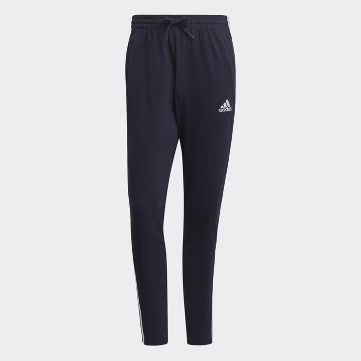 ADIDAS MEN ESSENTIALS SINGLE JERSEY TAPERED OPEN HEM 3-STRIPES PANTS (GK8997)