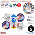 Space Ship Foil Balloon Collection, Ufo Outer Spaceship Balloons, Party Supplies, Happy Birthday Ballon, Photo Booth Backdrops & Wall Background Decoration Foils Baloon, Spacex Rocket Shape Astronaut Birth Day Parties Decorative Round & Star Baloons Set. 