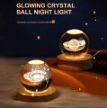 LED Moon/Planet/Galaxy/Solar System Ball LED Night Light with Wooden Base Lamp - 3D Astronaut Moon Lamp for Kids' Bedroom Ambiance, USB Tabletop, Side Table Decoration Gift. 