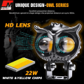 Ultra Bright, Owl Shaped Metal Mini Driving Light, Mini LED Driving Fog Lights, Motorcycle Auxiliary Spot Lights High Low Beam White Yellow Headlights Universal Fitment YBR G, Honda cd 70, Cg125, Suzuki GS 150 Se, GS 150. 